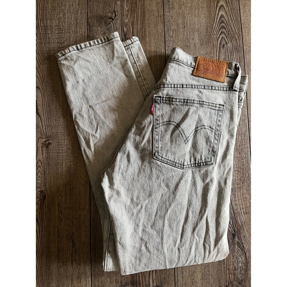 Levis Premium 501 Skinny Grey Wash High Rise Button Fly Jeans W25 L28